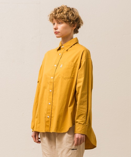 ブラウス シャツ ビッグシルエットバックデザインストレインシャツ レディース Allumer ブラウス シャツ ビッグシルエットバックデザイン