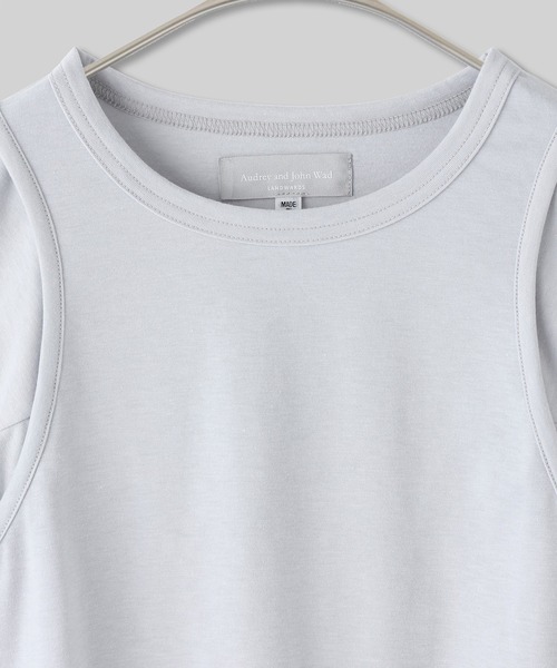 tシャツ レイヤード風ロングスリーブカットソー -手洗い可- レディース