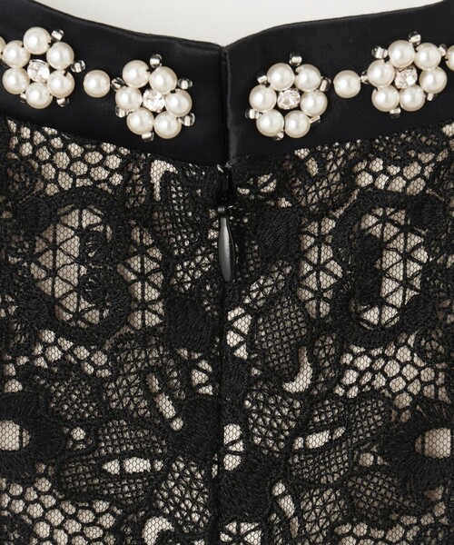 GRACE CONTINENTAL ドレス ビジュー衿レースドレス : ZOZOTOWN