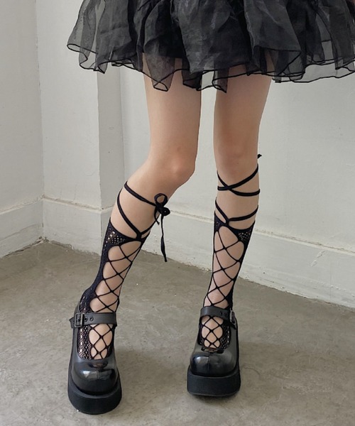 靴下 シアーレースアップソックス レディース : ZOZOTOWN Yahoo!店