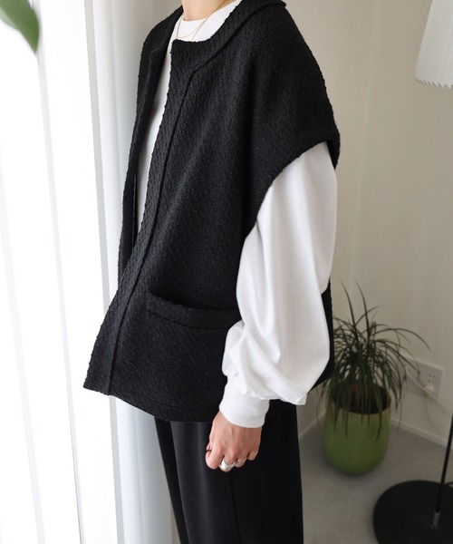 evernavy ベスト ジレ ツイードベスト レディース : ZOZOTOWN