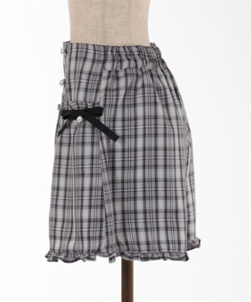 ワイドパンツ パンツ 連ボタンチェック柄キュロット キッズ 子供服 女の子 | axes femme PETIT LADY | 06