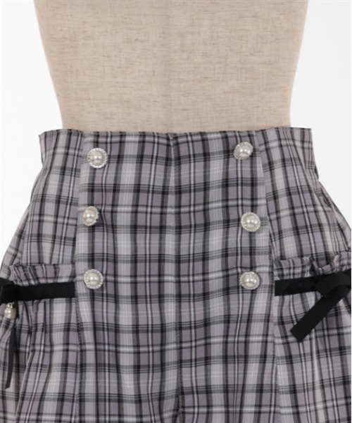 ワイドパンツ パンツ 連ボタンチェック柄キュロット キッズ 子供服 女の子 | axes femme PETIT LADY | 10