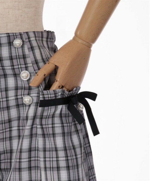 ワイドパンツ パンツ 連ボタンチェック柄キュロット キッズ 子供服 女の子 | axes femme PETIT LADY | 14