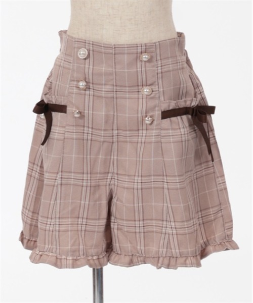 ワイドパンツ パンツ 連ボタンチェック柄キュロット キッズ 子供服 女の子 | axes femme PETIT LADY | 15