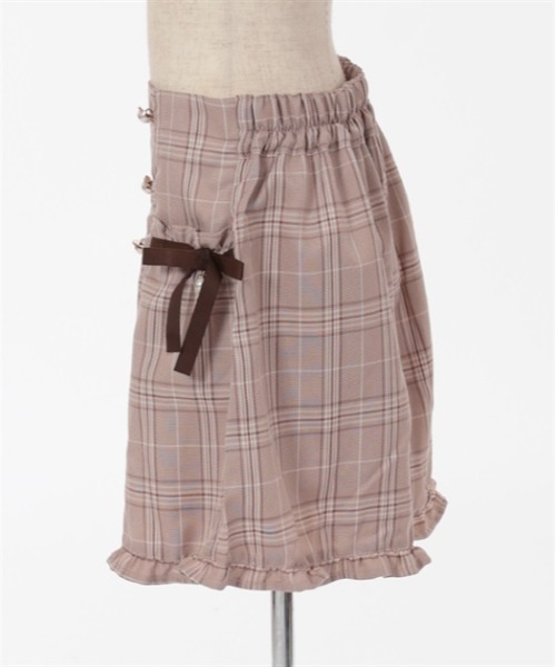 ワイドパンツ パンツ 連ボタンチェック柄キュロット キッズ 子供服 女の子 | axes femme PETIT LADY | 16