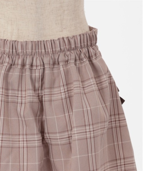 ワイドパンツ パンツ 連ボタンチェック柄キュロット キッズ 子供服 女の子 | axes femme PETIT LADY | 22
