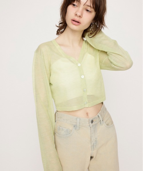 SLY カーディガン CROPPED 2WAY SHEER C/D クロップド 2ウェイ