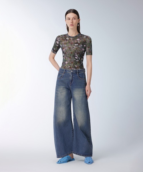 JNBY tシャツ Floral-pattern Second Skin Top / セカンドスキン