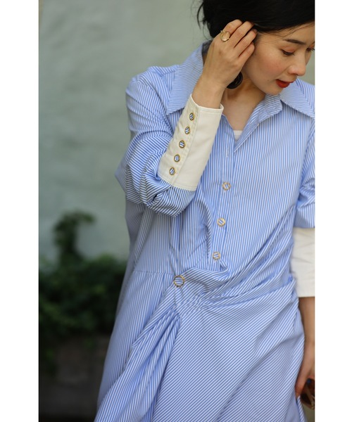 新品タグ付　argue アーギュー　チュニック　ドレスシャツ B2601 インドチュニックドレスシャツ(M ホワイト): トップス