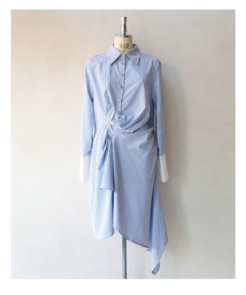 galliano 青のドレープ 五分丈 チュニック