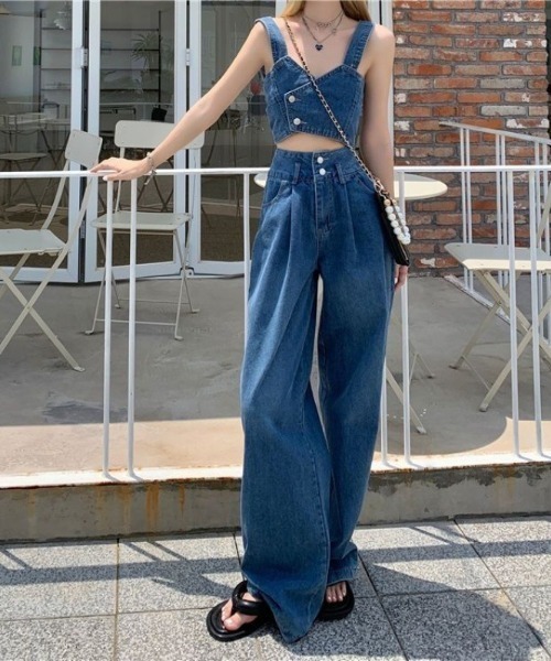 meltthelady⭐︎denim14ブルーデニムバギーパンツ meltthelady⭐︎denim14ブルーデニムバギーパンツ