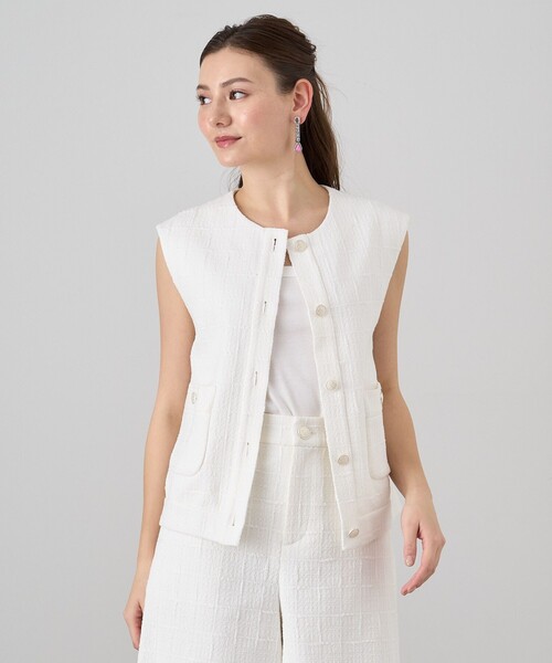 ANAYI（アナイ） ベスト ジレ 「セットアップ対応商品」スラブツイード