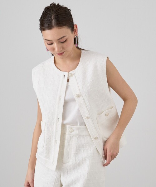 ANAYI（アナイ） ベスト ジレ 「セットアップ対応商品」スラブツイード