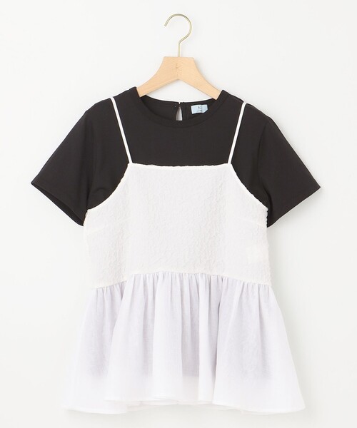 tシャツ レリーフジャガードキャミツインセット レディース 組曲 tシャツ レリーフジャガードキャミツインセット レディース