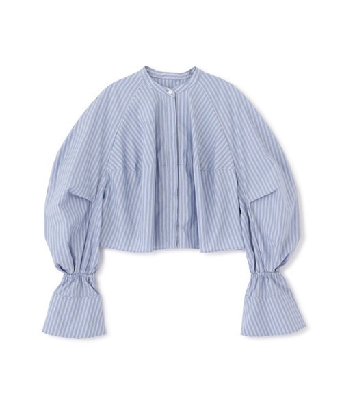 ETRE TOKYO ブラウス シャツ カーブスリーブバンドカラーシャツ