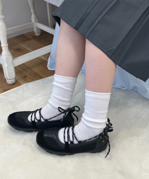 レースアップバレエスニーカー　サイズL Discoat｜レースアップバレエスニーカー | Rakuten Fashion(楽天