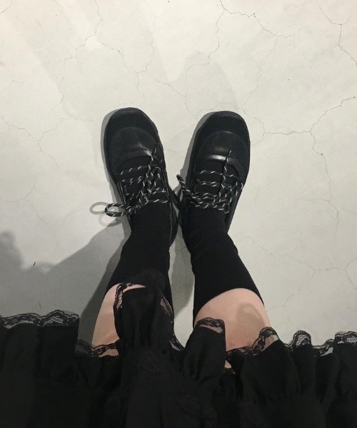 SENSE OF PLACE ブラック レースアップスニーカー SENSE OF PLACE by URBAN RESEARCH スニーカー レースアップ