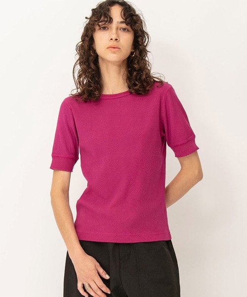 tシャツ ピグメント針抜きTシャツ レディース