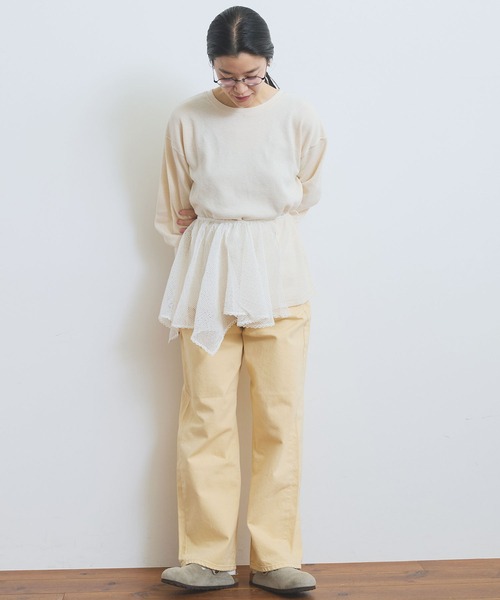 fig L London Carol pants ホワイト fig London ジーンズ デニム デニムパンツ Colored jeans