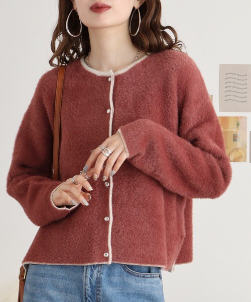 カーディガン BRODIAEA 異素材カーディガン レディース カーディガン BRODIAEA 異素材カーディガン レディース