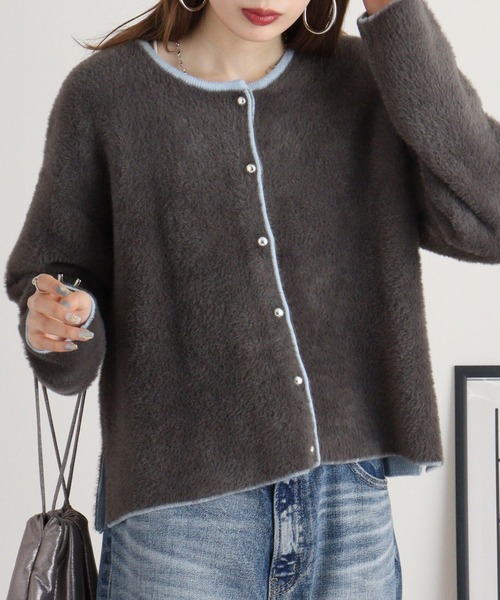カーディガン BRODIAEA 異素材カーディガン レディース カーディガン BRODIAEA 異素材カーディガン レディース
