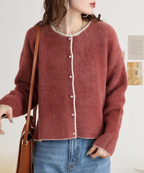 カーディガン BRODIAEA 異素材カーディガン レディース カーディガン BRODIAEA 異素材カーディガン レディース