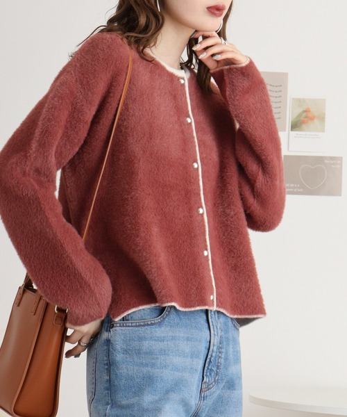 カーディガン BRODIAEA 異素材カーディガン レディース カーディガン BRODIAEA 異素材カーディガン レディース
