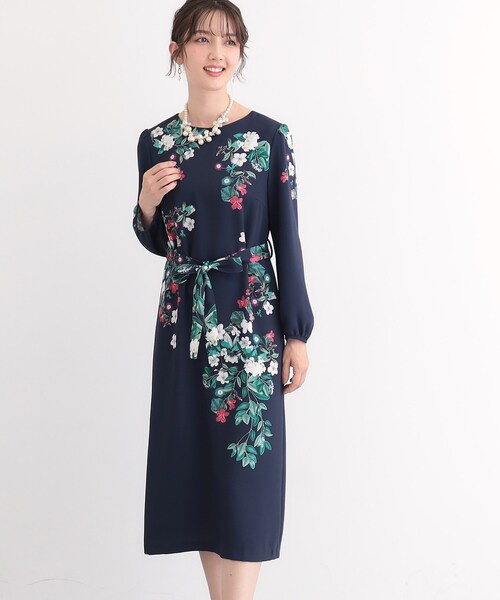 専用　新品　SunaUna　オリエンタルフラワー　ワンピース　S　ボウタイ SunaUna ワンピース 「SS〜Lサイズ展開／＆yours project
