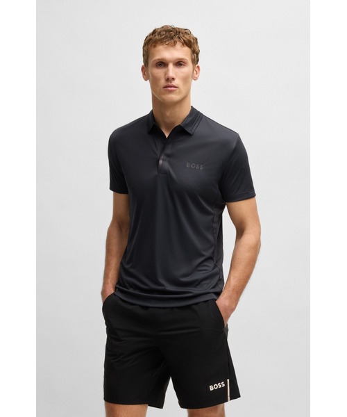 Hugo BOSS Paddy Pro ネイビー ポロシャツ Paddy Polo De Algodão Com Logo Contrastante