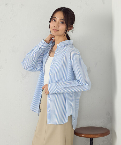 COMME CA ISM（コムサイズム） ブラウス シャツ ストライプシャツ