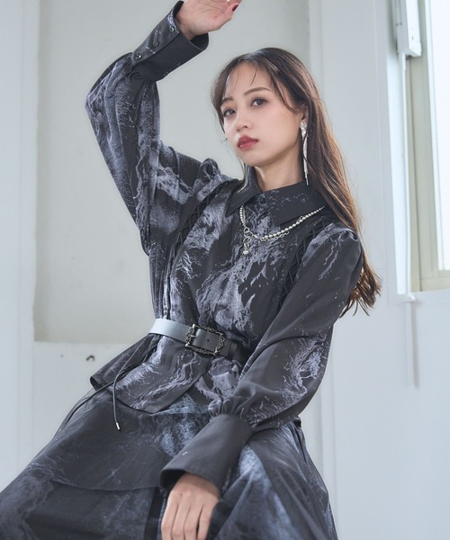 ブラウス シャツ 「Goshow×HARE」レースアップガラシャツ(HARE) レディース HARE ブラウス シャツ 「Goshow×HARE」レースアップガラシャツ