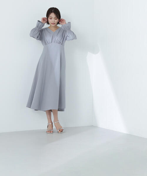 NATURAL BEAUTY BASIC ワンピース サテンパイピングワンピース