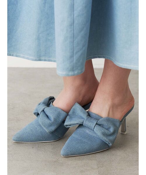 ビッグリボンクリップミュール CALNAMUR サンダル BIG RIBBON CLIP MULE/ビッグリボンクリップ