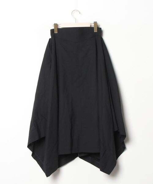 HYKE プリーツスカート　黒　サイズ1 ハイク HYKE 24AW TAFFETA FAUX-LEATHER PLEATED フェイクレザー切替