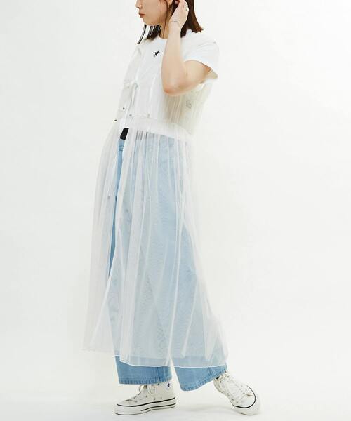 CONVERSE TOKYO ワンピース SHIRRING TULLE LAYERED DRESS : ZOZOTOWN