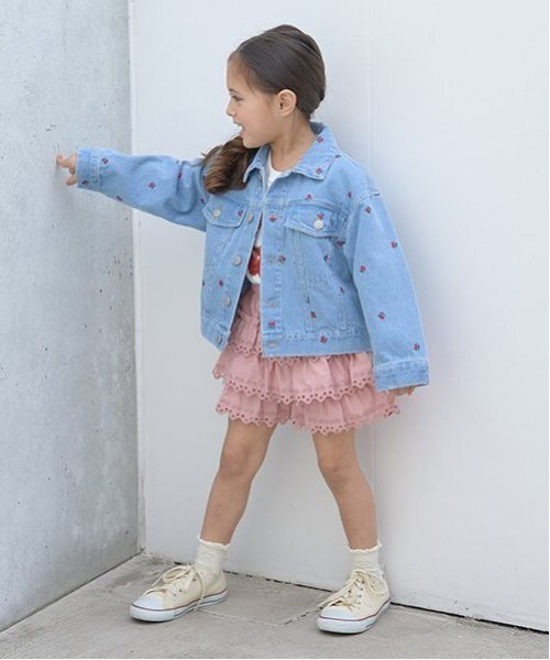 デニムジャケット アウター 「LOVE DENIM」アソート刺しゅう総柄G