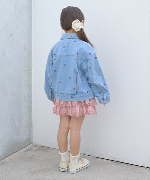 デニムジャケット アウター 「LOVE DENIM」アソート刺しゅう総柄G 