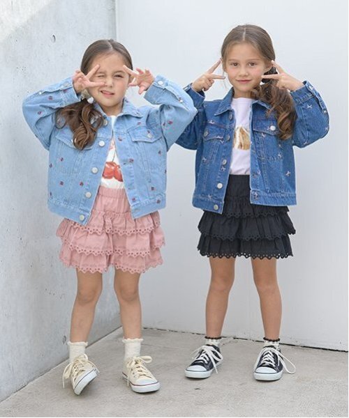 デニムジャケット アウター 「LOVE DENIM」アソート刺しゅう総柄G