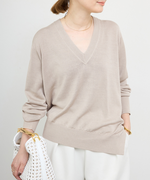 DEUXIEME CLASSE - 【DEUXIEMECLASSE】25SS 25080500404010 SOIE Vネック プルオーバー長袖ニットセーター SOIE Vネック プルオーバー（ニット／セーター）｜Deuxieme