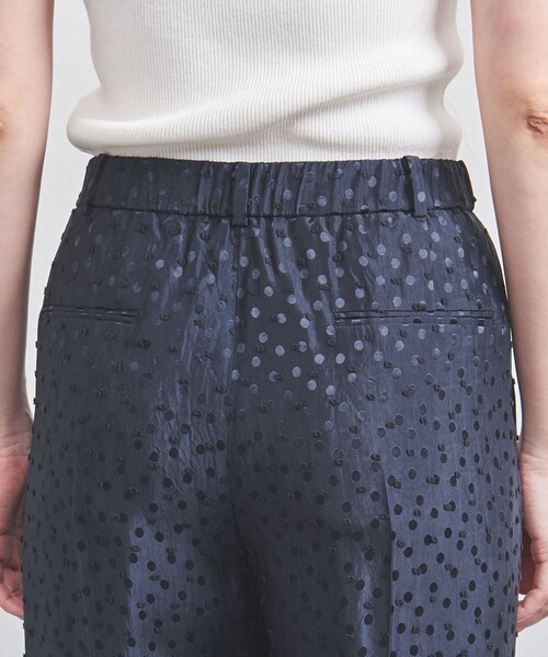 UNITED ARROWS パンツ ドット サテン 2タック ワイドパンツ