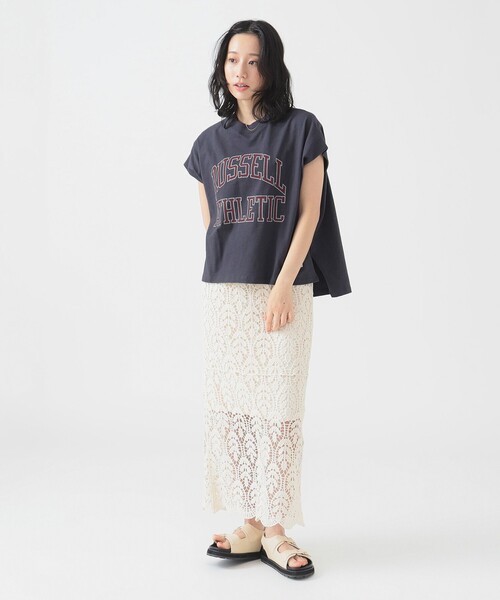 tシャツ 「別注」RUSSELL ATHLETIC / クラシック スクエア Ｔシャツ レディース B:MING by BEAMS（ビーミング by ビームス）【別注】RUSSELL