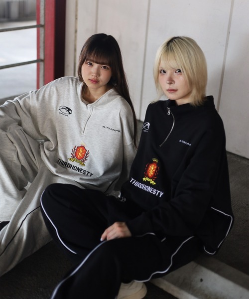 マーク♡ネイビートレーナー NJ/CLUB」裏起毛 ジャージークルーネックスウェット