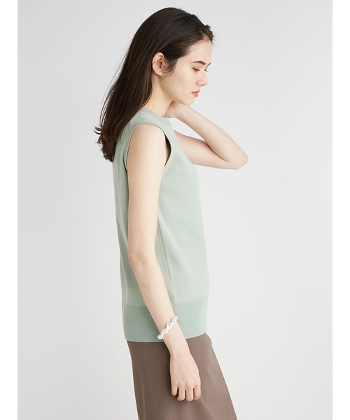 「Mila Owen」 ノースリーブニット 0 チャコールグレー レディース_画像2