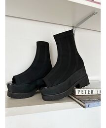 MURUA ジャガードソックブーツ【ニットブーツ】【ブーツサンダル】 MURUA サンダル ジャガードソックブーツサンダル レディース