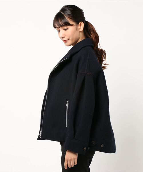 本革レザージャケット　zucca ZUCCa（ズッカ） ライダースジャケット M size ネイビー レディース