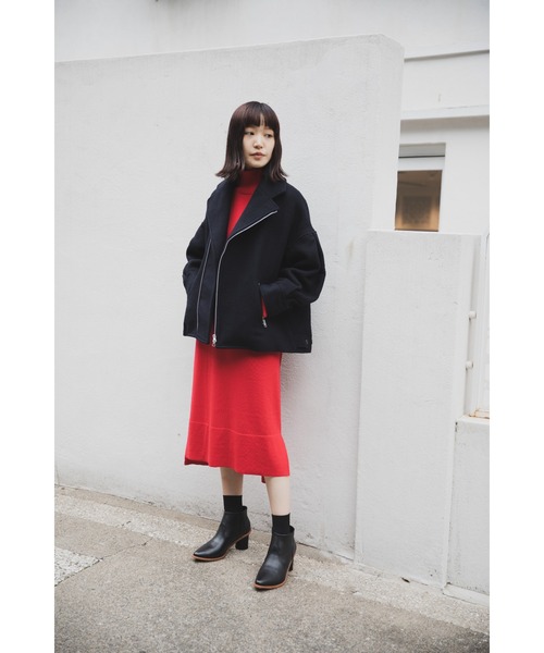 本革レザージャケット　zucca ZUCCa（ズッカ） ライダースジャケット M size ネイビー レディース