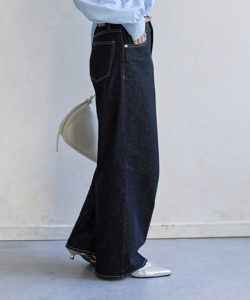 Thevon パンツ 「Yuna企画」ハイウエストストレートデニムパンツ