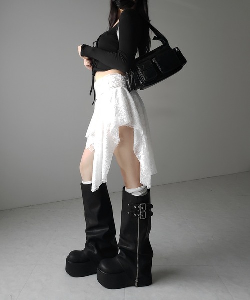 スカート mell スカート スリット スリットスカート プチプラ S M L 00084