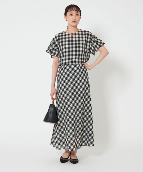 ブラウス シャツ メッシュ ショートスリーブ プルオーバー チェック レディース green label relaxing ブラウス シャツ メッシュ ショート